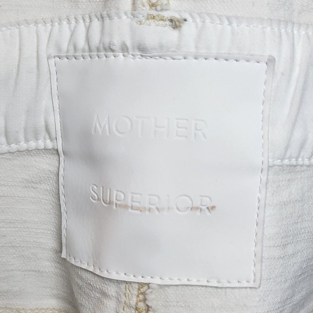 Mother The Patch Pocket Overalls Ankle S Cream Oatmeal Coastal Cottagecore Boho - Picture 9 of 13